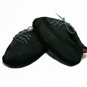 KrazeKickz Sneaker Slippers for Adults - Black Reflective
